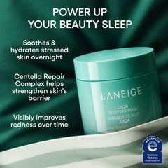Cica Sleeping Mask with Centella Asiatica for Moisture Barrier Support